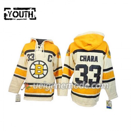 Kinder Eishockey Boston Bruins Zdeno Chara 33 Cream Sawyer Hooded Sweatshirt